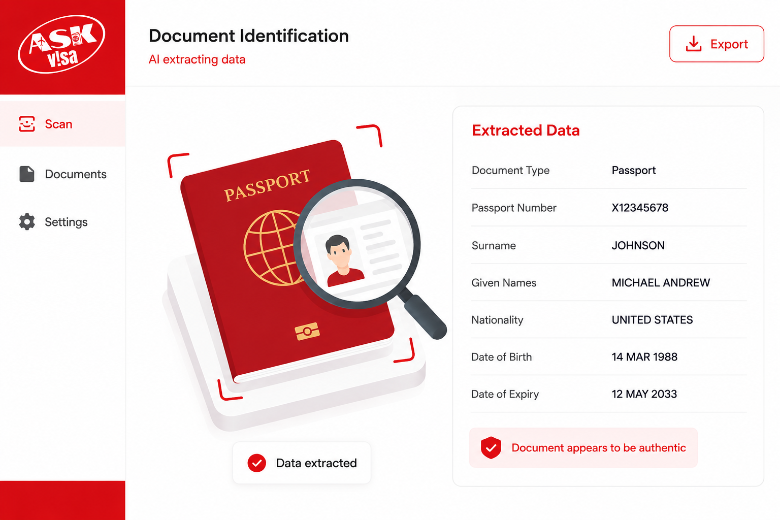 AskVisa AI Document Identification
